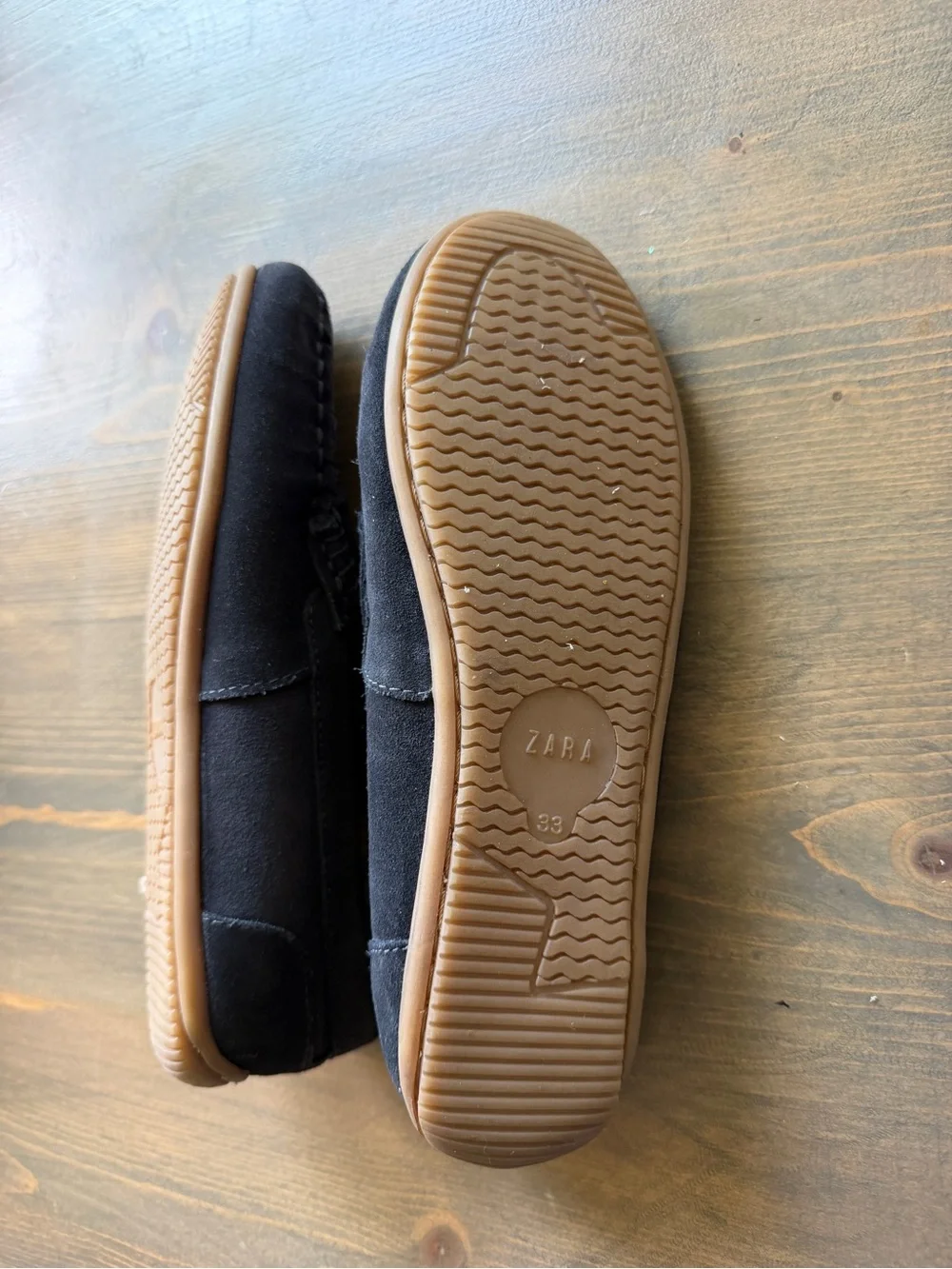 Zara boys Blue Suede Slip-On Penny Loafers